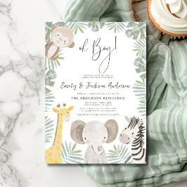 Invitación Oh Boy Safari Animal Boy's Couples Baby Shower