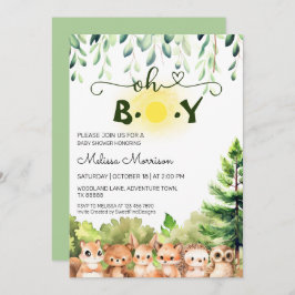 Invitación Oh Boy Sunny Woodland Baby Shower
