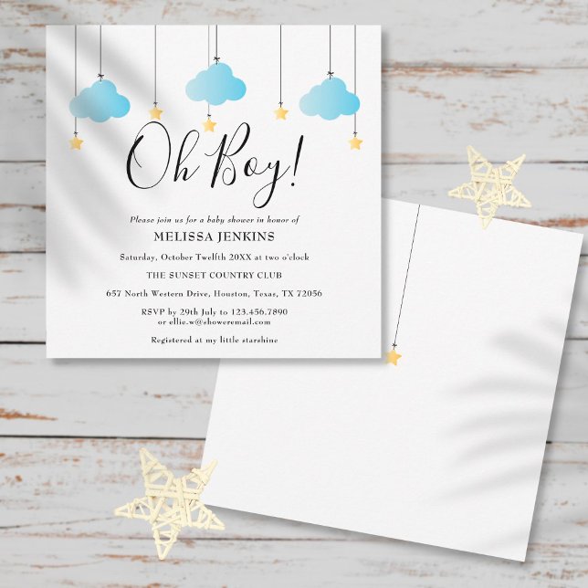 Invitación Oh Boy Twinkle Twinkle Baby Shower / Sprinkle (Subido por el creador)