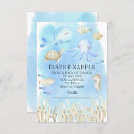 Invitación Oh Boy Under Sea Baby Shower Diaper Raffle
