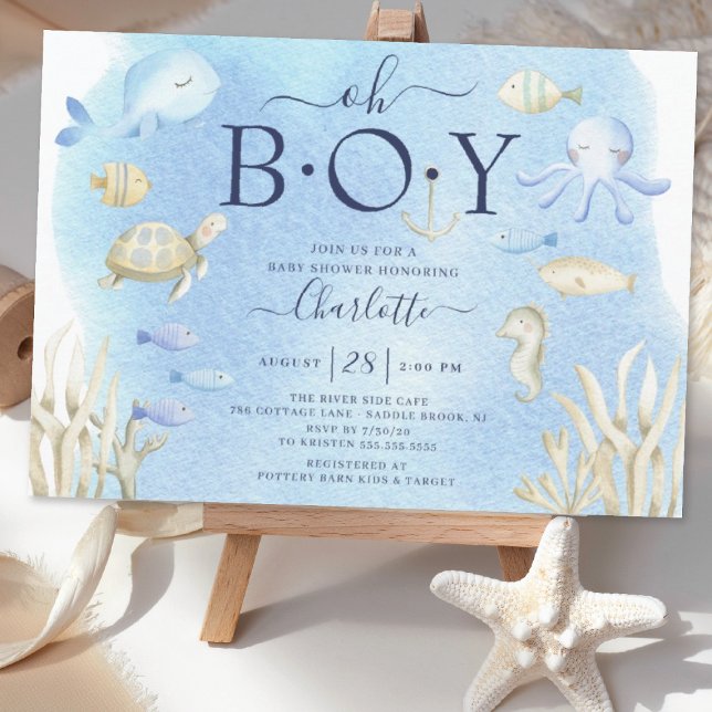 Invitación Oh Boy Under the Sea Baby Shower (Subido por el creador)