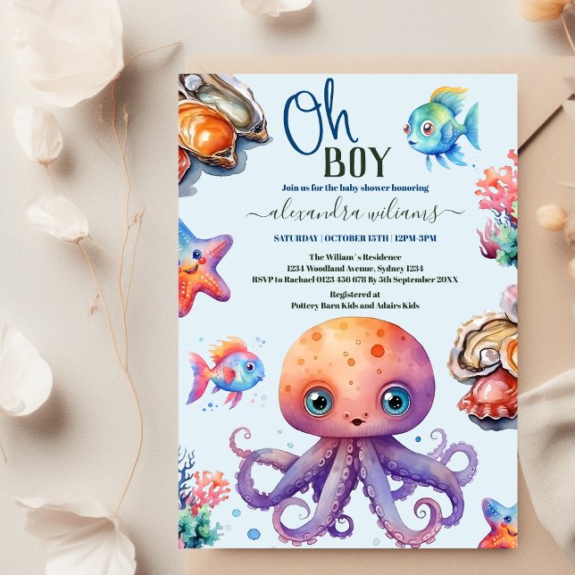 Invitación Oh Boy Under the Sea Baby Shower (Subido por el creador)
