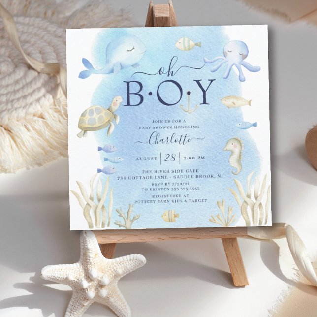Invitación Oh Boy Under the Sea Baby Shower Invitation (Subido por el creador)