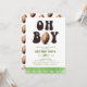 Invitación Oh Boy Watercolor Football Baby Shower (Anverso/Reverso In Situ)