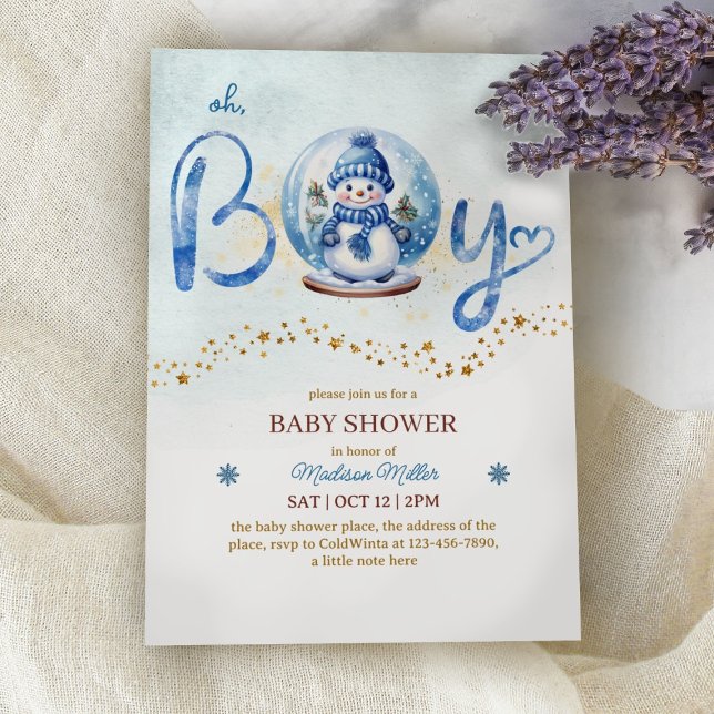 Invitación Oh Boy Winter Theme Baby Shower (Subido por el creador)