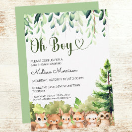 Invitación Oh Boy Woodland Baby Shower