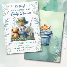 Invitación ¡Oh Buoy, es un chico! Baby Shower con temas de pe