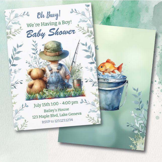 Invitación ¡Oh Buoy, es un chico! Baby Shower con temas de pe (Subido por el creador)