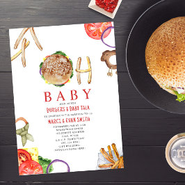 Invitación OH Burgers Baby y Baby Talk Baby Shower