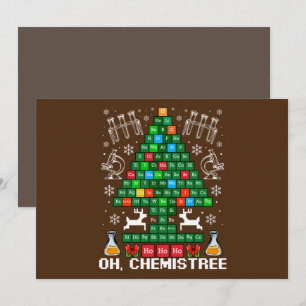 Invitación Oh Chemistree Navidad Química Ciencia Periódico