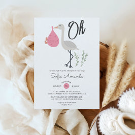 Invitación Oh Chica Baby Shower Minimalista