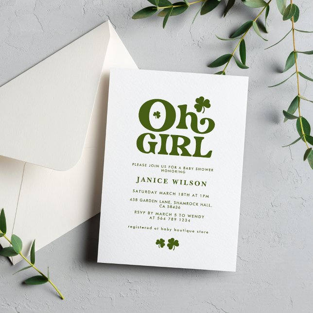 Invitación Oh Chica Charm St. Patrick's Day Baby Shower (Subido por el creador)
