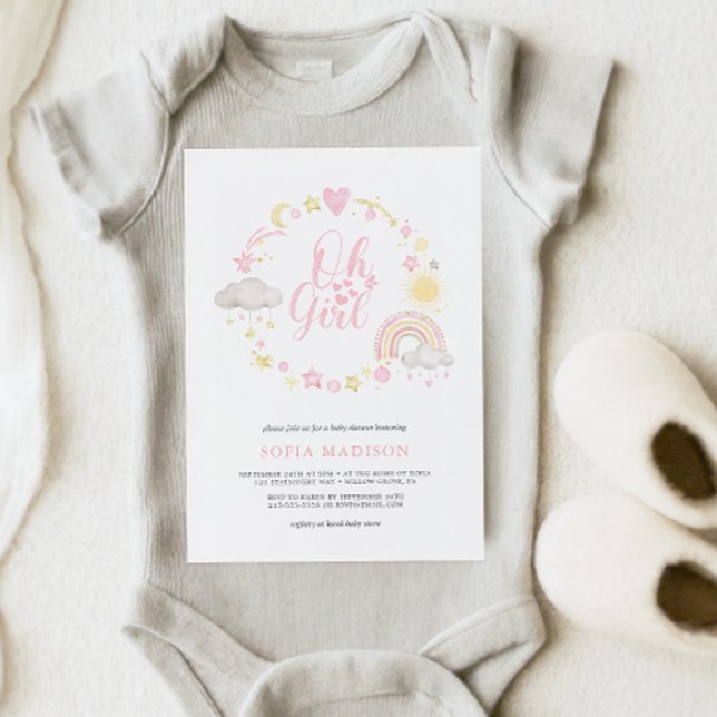Invitación Oh Chica Frame Boho Rainbow Baby Shower (Subido por el creador)