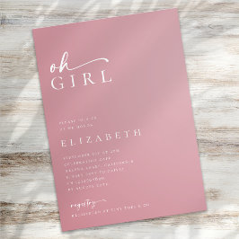 Invitación Oh Chica Pink Modern Script Baby Shower