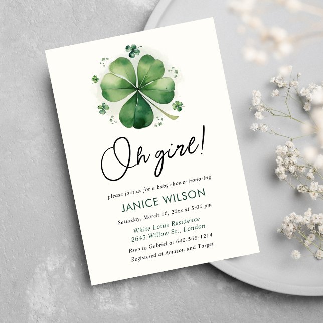 Invitación Oh Chica St Patricks Day Baby Shower (Subido por el creador)