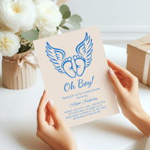 ¡Oh, chico! Angel Wings Baby Shower para niños