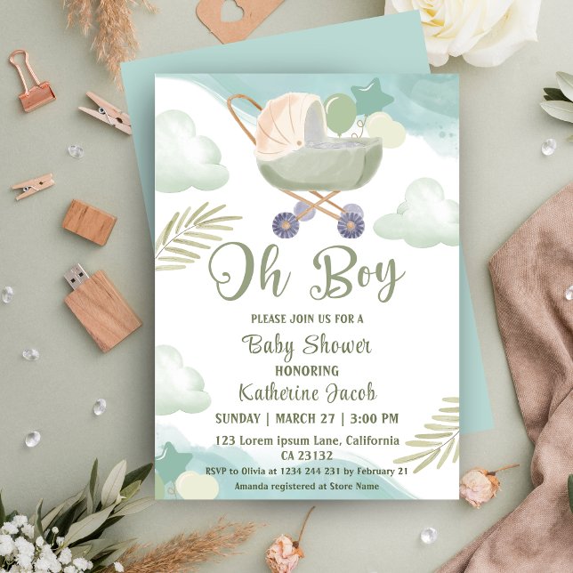 Invitación Oh chico Baby chico baby shower  (Subido por el creador)