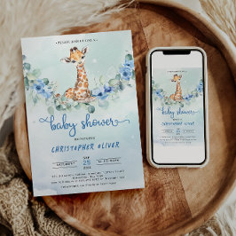 Invitación ¡Oh, chico! Baby Giraffe Baby Shower