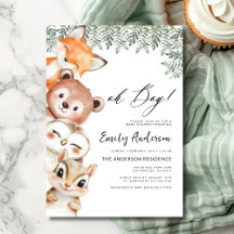 ¡Oh, chico! Baby Shower de Woodland Animals