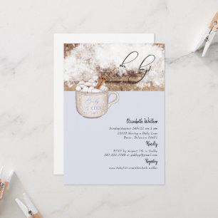 Invitación Oh chico, bebé rústico de chocolate caliente, hace