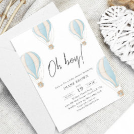 Invitación Oh chico Blue Air Balloon Baby Shower