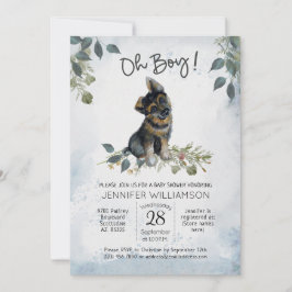 Invitación ¡Oh, chico! Boy Baby German Shepherd