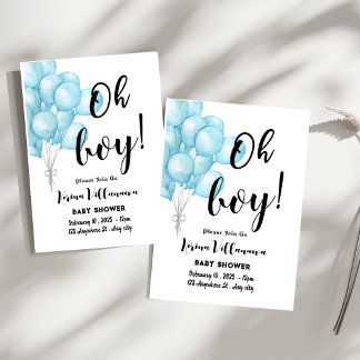Invitación ¡Oh, chico! Charming Blue Baby Shower Invitation C