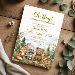 Invitación Oh Chico Comienza La Aventura Bosque 
