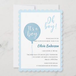 Invitación ¡Oh chico! El bebé con globo debe ser invitado