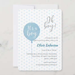 Invitación ¡Oh chico! El bebé globo está a punto de llegar In