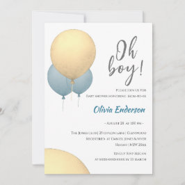 Invitación ¡Oh chico! El bebé globo está a punto de llegar po