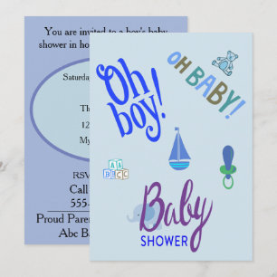 Invitación ¡Oh Chico! ¡Oh Bebé! Fiesta de Bebé