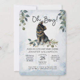 Invitación ¡Oh, chico! Perro Baby Shower German Shepherd