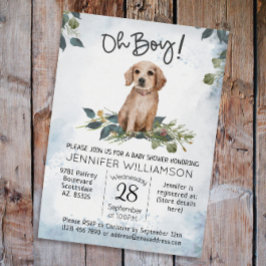 Invitación ¡Oh, chico! Recuperar Baby Shower de perrito acuát