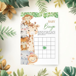 Invitación ¡Oh Chico! Safari Baby Shower Juego de Bingo de