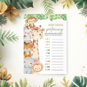 Invitación ¡Oh chico! Safari Baby Shower Juego de Pictionar