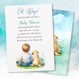Invitación ¡Oh Chico! Un Bebe y su Perro Baby Shower