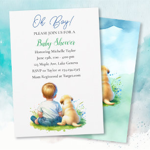 Invitación ¡Oh Chico! Un Bebe y su Perro Baby Shower