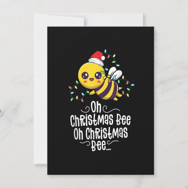 Invitación Oh Christmas Bee Xmas Family Holidays Kawaii Mom C (Anverso)