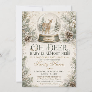 Invitación Oh Ciervo Bebé Está Casi Aquí Fiesta de Baby Showe