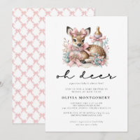 Oh Ciervo Lazos Rosados Bosque Baby Shower
