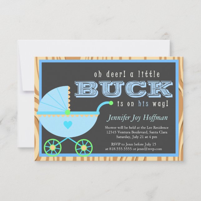 Invitación ¡Oh ciervo, Un Poco De Piel Está De Camino! Invita (Anverso)