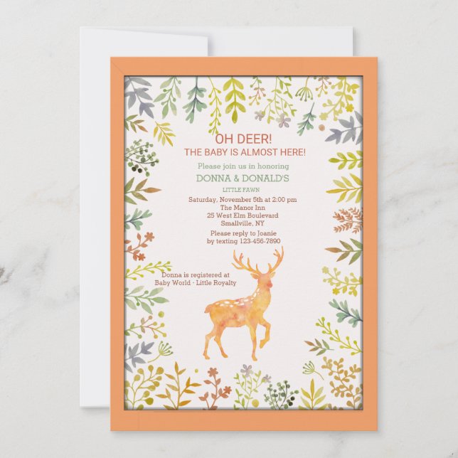 Invitación Oh Deer (Anverso)