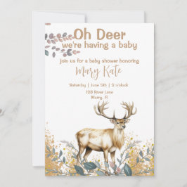 Invitación Oh Deer Baby Boy Shower