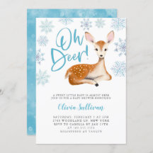 Oh Deer Blue Winter Baby Shower