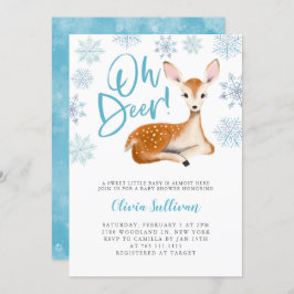Invitación Oh Deer Blue Winter Baby Shower