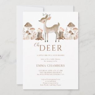 Invitación Oh Deer Boho Woodland Animals Chica Baby Shower