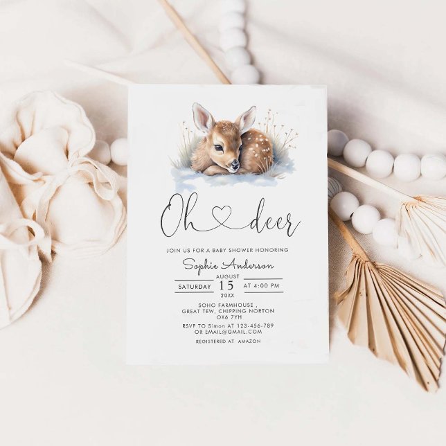 Invitación Oh Deer Boy Winter Baby Shower (Subido por el creador)