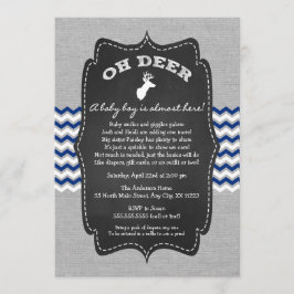 Invitación Oh Deer Buck Baby Sprinkle Marina gris blanco