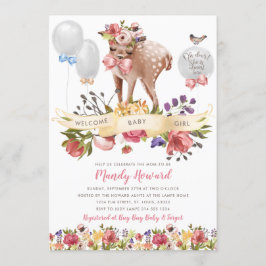 Invitación Oh Deer Chica Baby Shower